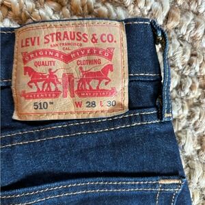 Levis 510 Skinny Jeans Dark Indigo‎ Blue Denim W28 L30 Mens Womens